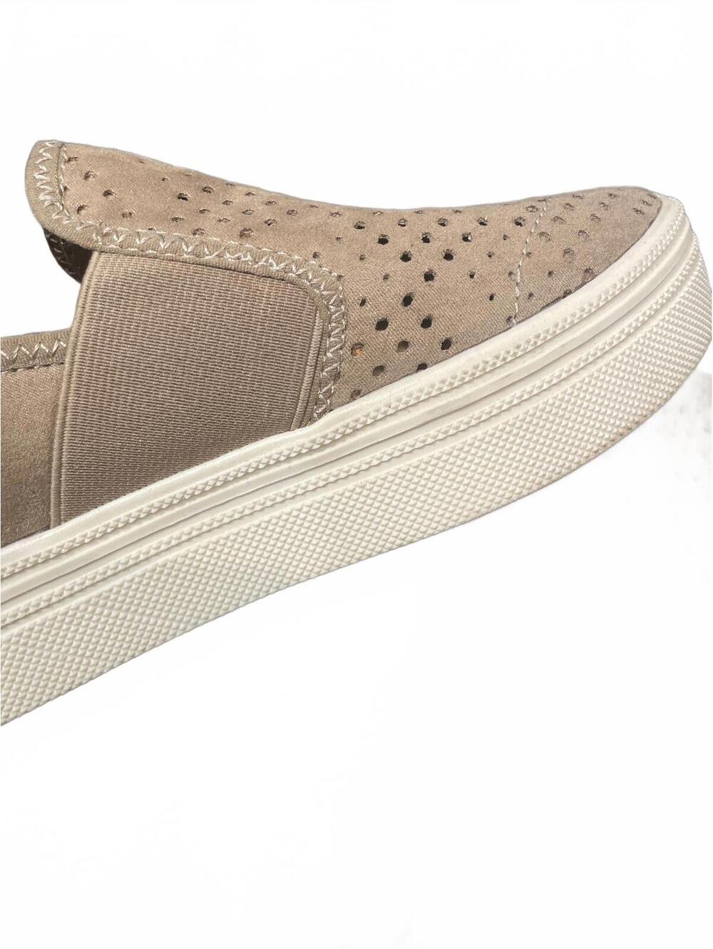 Dolcetta Shoes Women's Size 6 Beige Tan White Slip On Casual Chunky Everyday - Picture 6 of 6